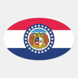 Sticker Ovale Modèle de drapeau d'État du Missouri