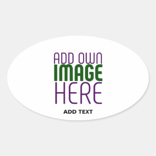 STICKER OVALE MODÈLE DE TEXTE D'IMAGE BLANCHE SIMPLE MODERNE