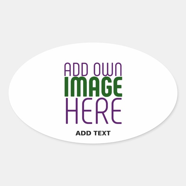 STICKER OVALE MODÈLE DE TEXTE D'IMAGE BLANCHE SIMPLE MODERNE (Devant)