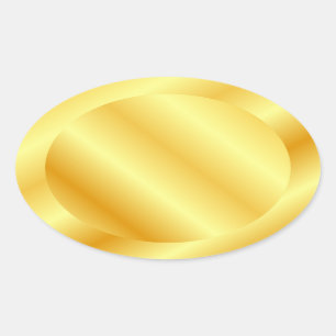 Sticker Ovale Modèle Vide Or Faux Ajouter un monogramme de texte