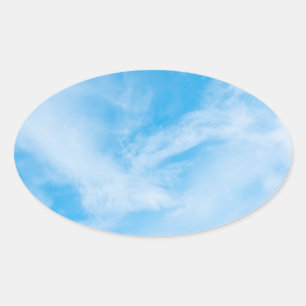 Sticker Ovale Modèle vierge ciel bleu nature nuages blancs