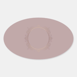 Sticker Ovale Modèle vierge Rose Gold tendance avec votre texte
