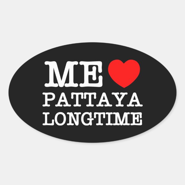 STICKER OVALE MOI AIME PATTAYA LONGTIME (Devant)