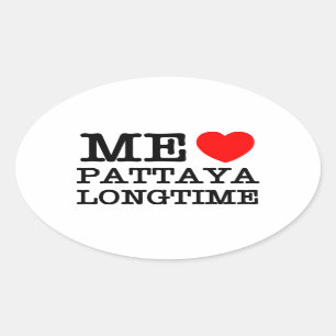 STICKER OVALE MOI AIME PATTAYA LONGTIME