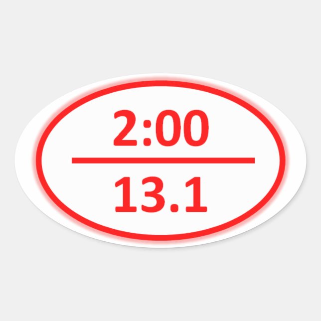 Sticker Ovale Moins de deux heures pour la moitié (Devant)