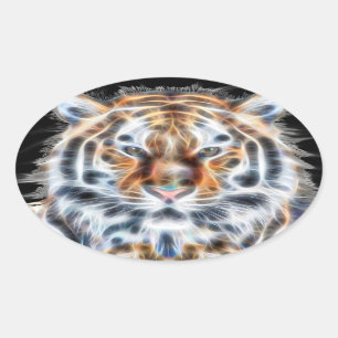 Sticker Ovale Mon chat agit vers le haut de l'énergie de massag