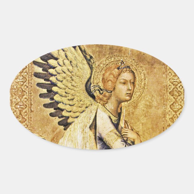 Sticker Ovale MONogramme ANGEL ANNONCIÉ (Devant)