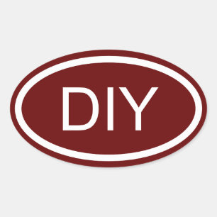 Sticker Ovale Monogramme bordeaux et blanc Style Euro