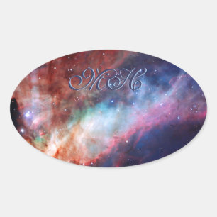 Sticker Ovale Monogramme Omega Nebula - Notre Univers Extraordin