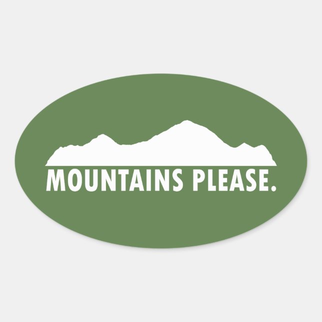 Sticker Ovale Montagnes S'Il Vous Plaît (Devant)