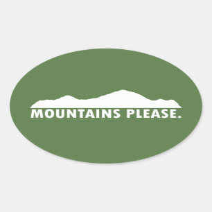 Sticker Ovale Montagnes S'Il Vous Plaît