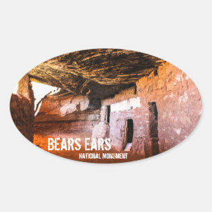 Sticker Ovale Monument national d'oreilles d'ours