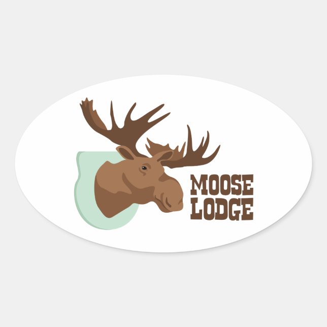 Sticker Ovale Moose Lodge (Devant)