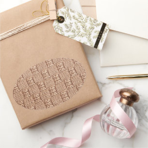 Sticker Ovale Motif Bubble Knit Stitch par Shirley Taylor