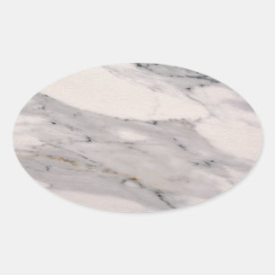 Sticker Ovale Motif moderne en marbre noir gris rose