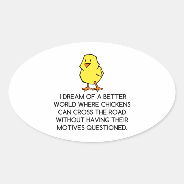 STICKER OVALE MOTIVATIONS DE POULET (Devant)
