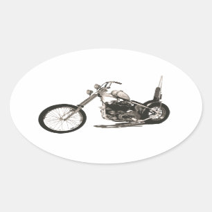 Sticker Ovale Moto classique américaine de couperet
