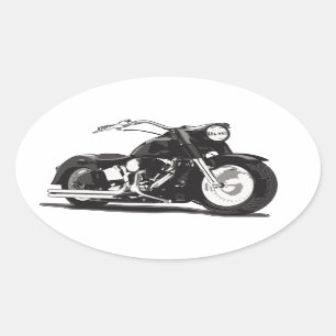 Sticker Ovale Moto noir