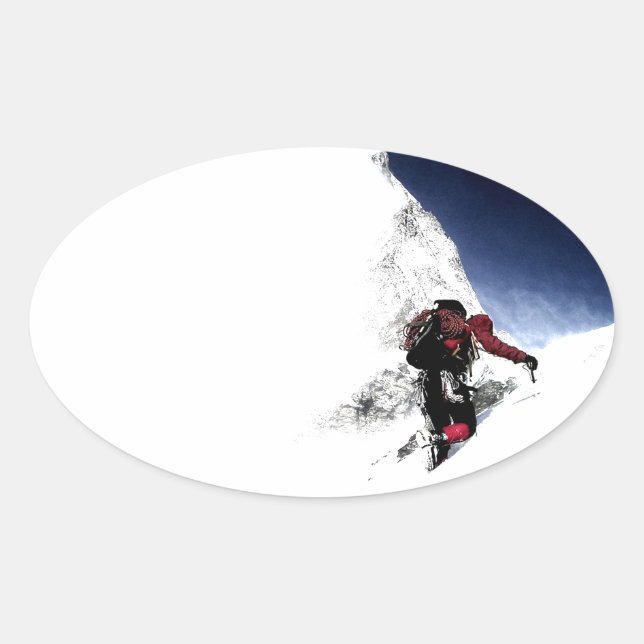 Sticker Ovale Mountain Climat Sports extrêmes (Devant)