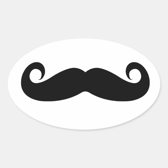 Sticker Ovale Moustache drôle (Devant)