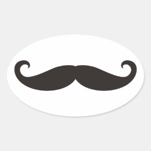 Sticker Ovale Moustache / Moustache / Schnurrbart