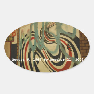 Sticker Ovale mur commémoratif d'elliott smith