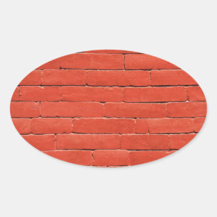 Sticker Ovale Mur rouge orange