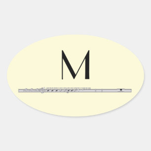 Sticker Ovale Musique flûte Musique Musique