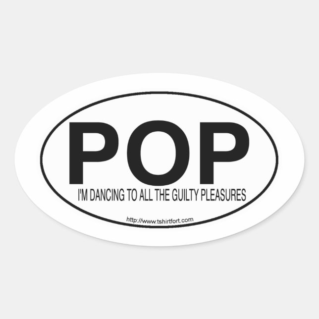 Sticker Ovale Musique pop Euro Style Décal Ovale Slogan (Devant)