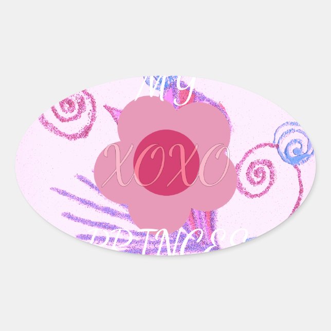 Sticker Ovale My Little Princess : Baby Pink Vector Inspirationa (Devant)