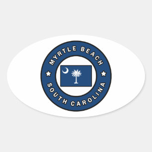 Sticker Ovale Myrtle Beach Caroline du Sud