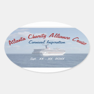 Sticker Ovale Navire en mer