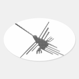 Sticker Ovale Nazca Lines Hermitage Newsprint