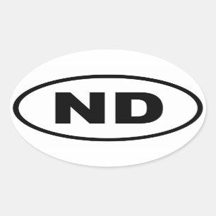 Sticker Ovale ND le Dakota du Nord
