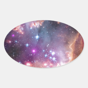 Sticker Ovale Nebula espace lumineux étoiles galaxie hipster gee
