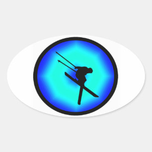 STICKER OVALE NEIGE PURE DE SKI