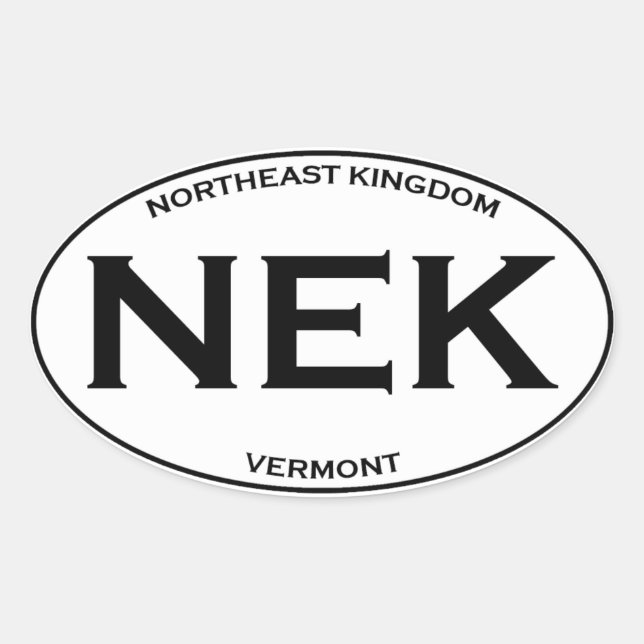 Sticker Ovale NEK - Northeast Kingdom Vermont (Devant)