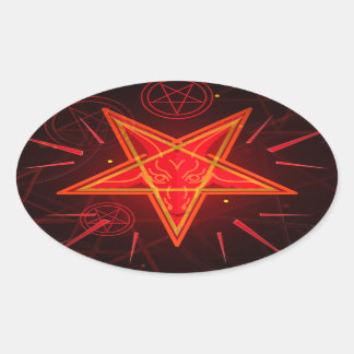 Sticker Ovale néon démon