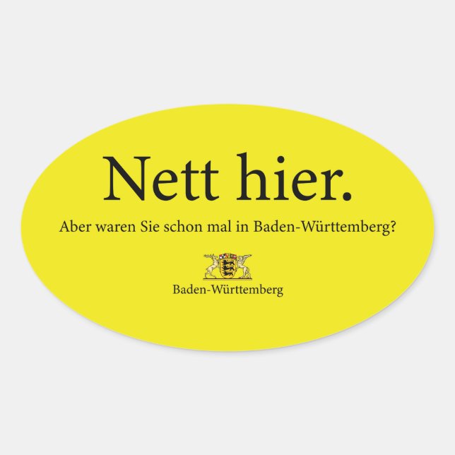 Sticker Ovale nethier baden württemberg (Devant)