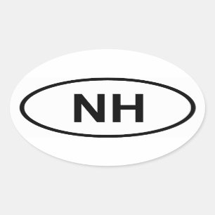 Sticker Ovale New Hampshire "NH"