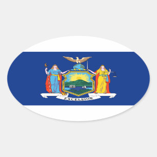 Sticker Ovale New York : l'Empire State, chez Big Apple Flag