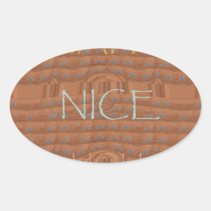 Sticker Ovale Nice Happy Kenya Red Zebra Hakuna Matata motif De