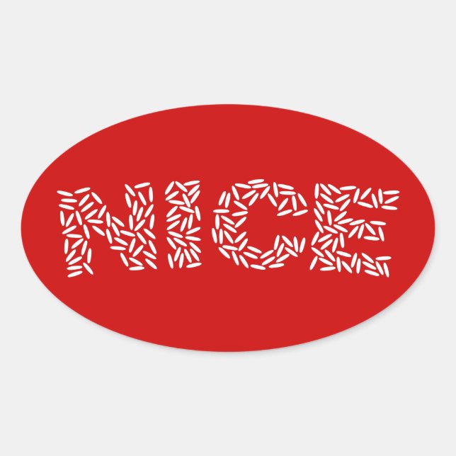 Sticker Ovale Nice Riz (Devant)