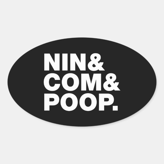 STICKER OVALE NIN & COM & POOP. (Devant)