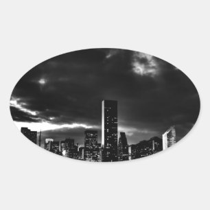 Sticker Ovale Noir et blanc New York City