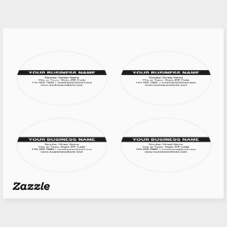 Sticker Ovale Nom commercial en surbrillance sur l'autocollant o