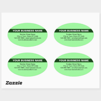 Sticker Ovale Nom commercial en surbrillance sur le vert clair