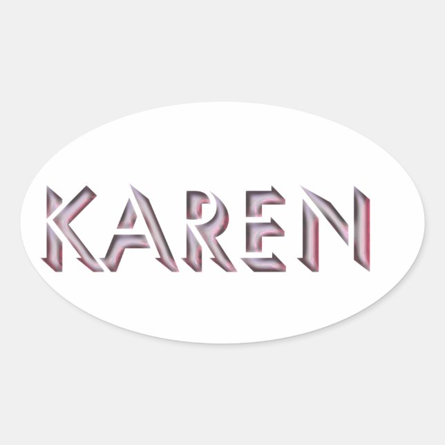 Sticker Ovale Nom de l'autocollant Karen (Devant)