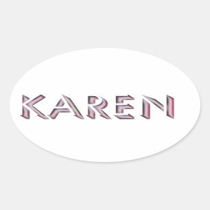 Sticker Ovale Nom de l'autocollant Karen