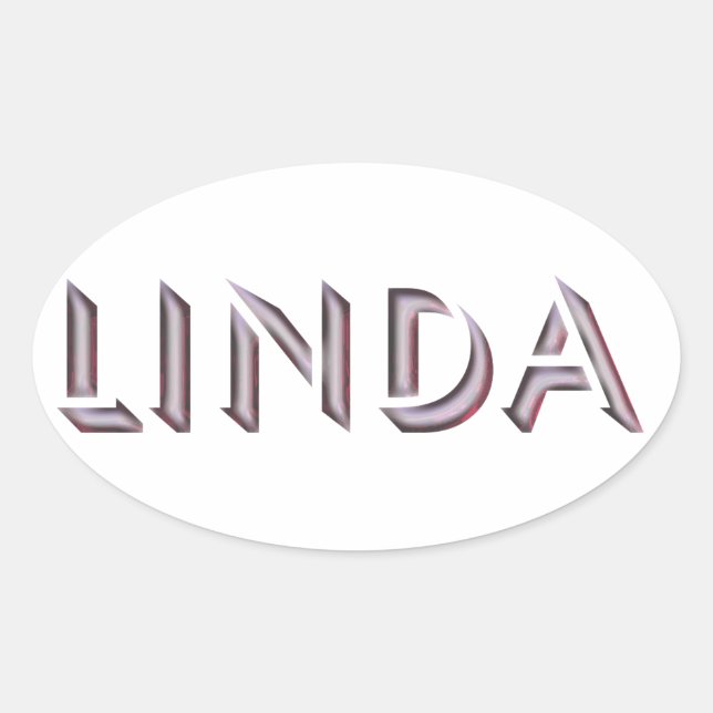 Sticker Ovale Nom de l'autocollant Linda (Devant)